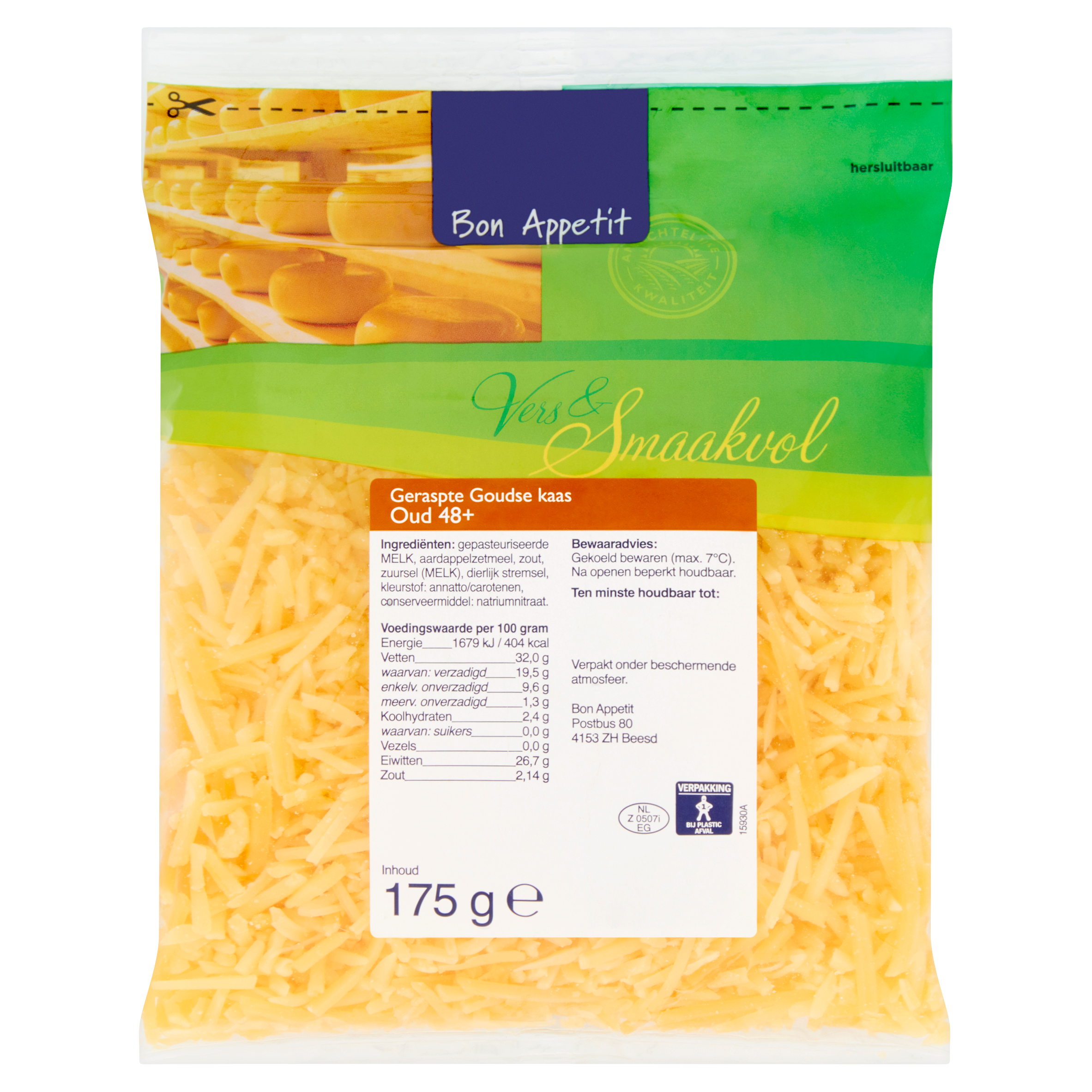 Bon Appetit Geraspte Goudse Kaas Oud 48+ 175 g