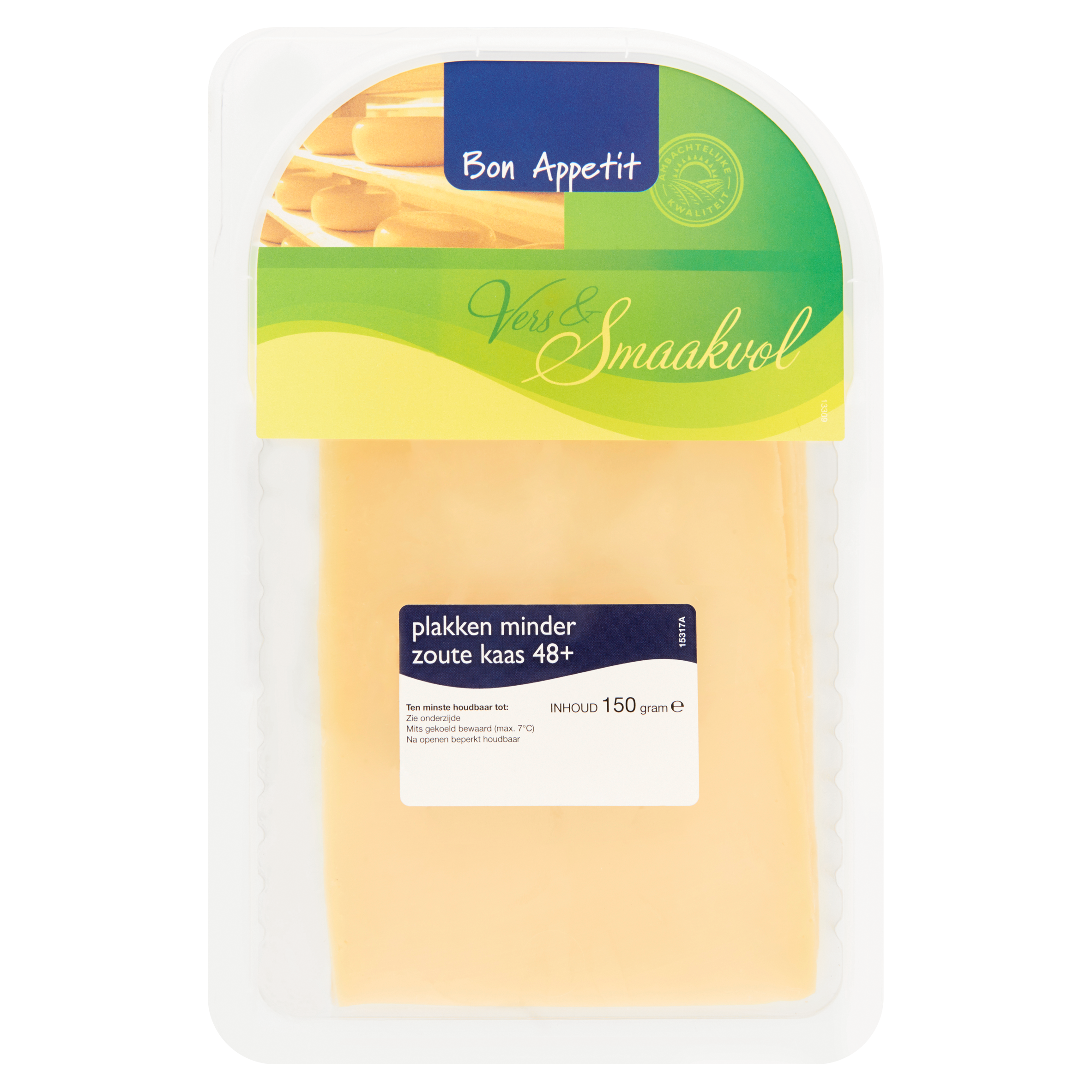 Bon Appetit Plakken Minder Zoute Kaas 48+ 150 g