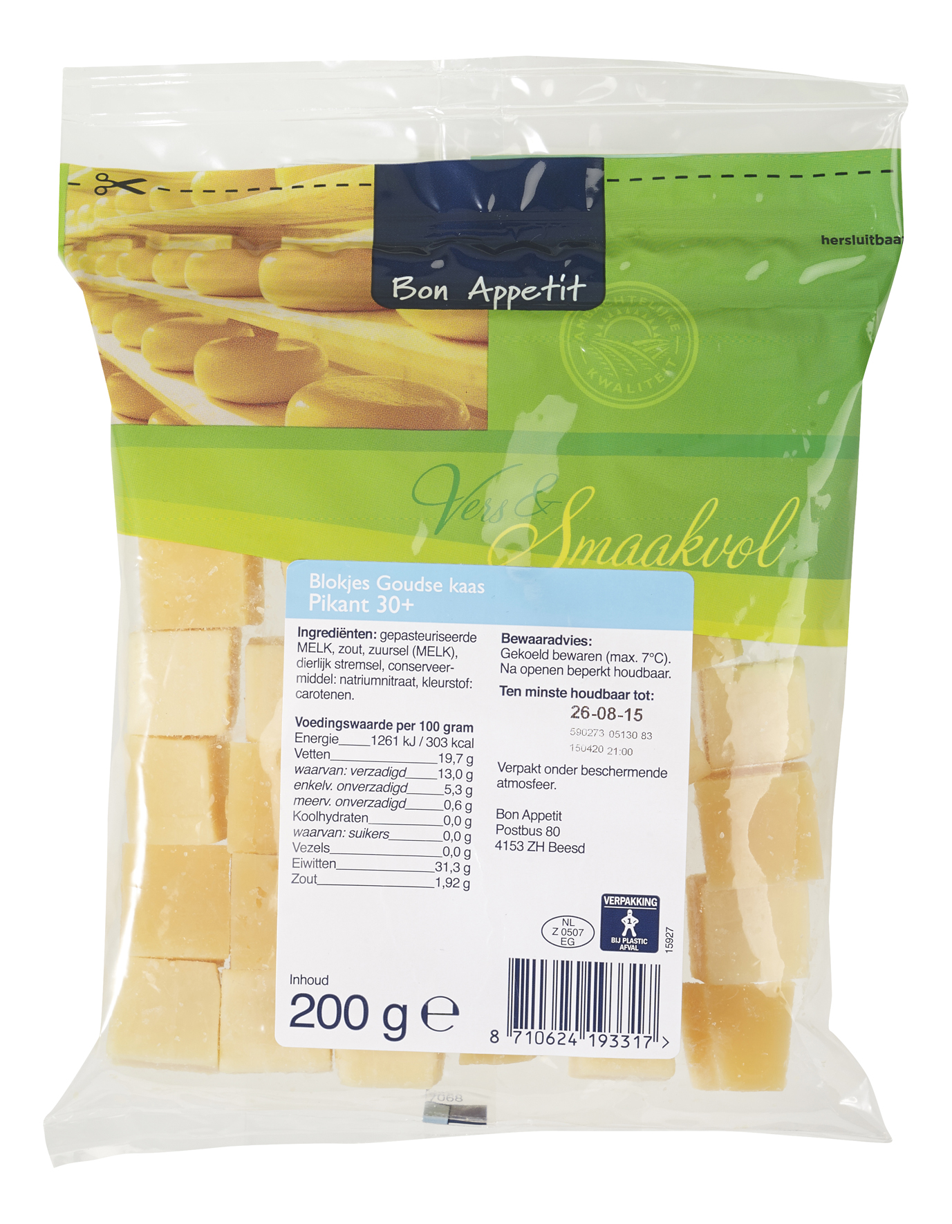Bon Appetit kaasblokjes 30+ pikant
