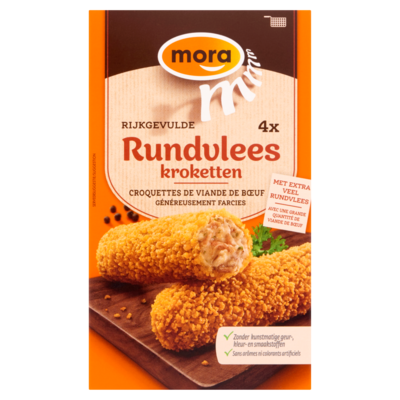 Mora Rijkgevulde Rundvlees Kroketten 4 x 75 g