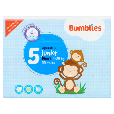 Bumblies Luiers 5 Junior Ultra Zachte 11-25 kg 33 Stuks