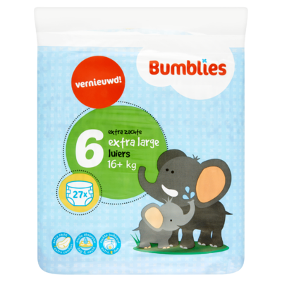 Bumblies Luiers 6 Extra Large 16+ kg 27 Stuks
