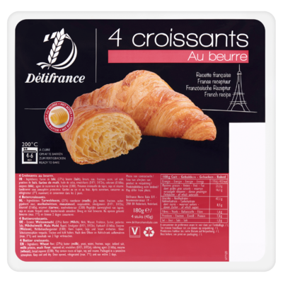 Délifrance Croissants Au Beurre 4 Stuks 180 g