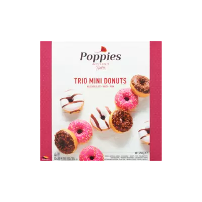 Poppies Trio Mini Donuts 9 Stuks