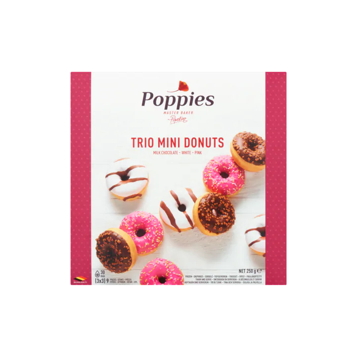 Poppies Trio Mini Donuts 9 Stuks