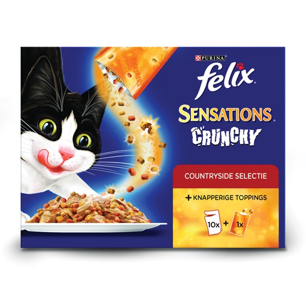Felix sensations crunchy kattenvoer countryside selection