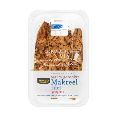 Huismerk Ambachtelijke Warm Gerookte Makreel Filet Peper