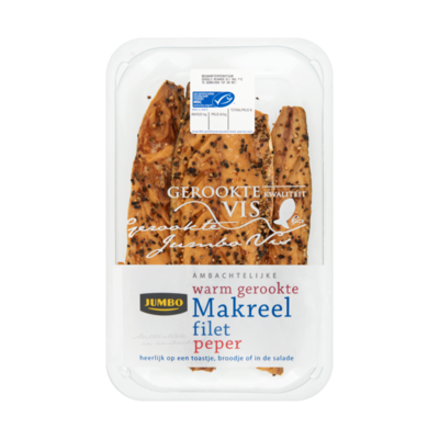 Huismerk Ambachtelijke Warm Gerookte Makreel Filet Peper