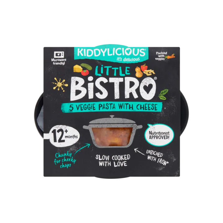 Kiddylicious Little Bistro Vegetarische Pasta met Kaas 12+ Maanden