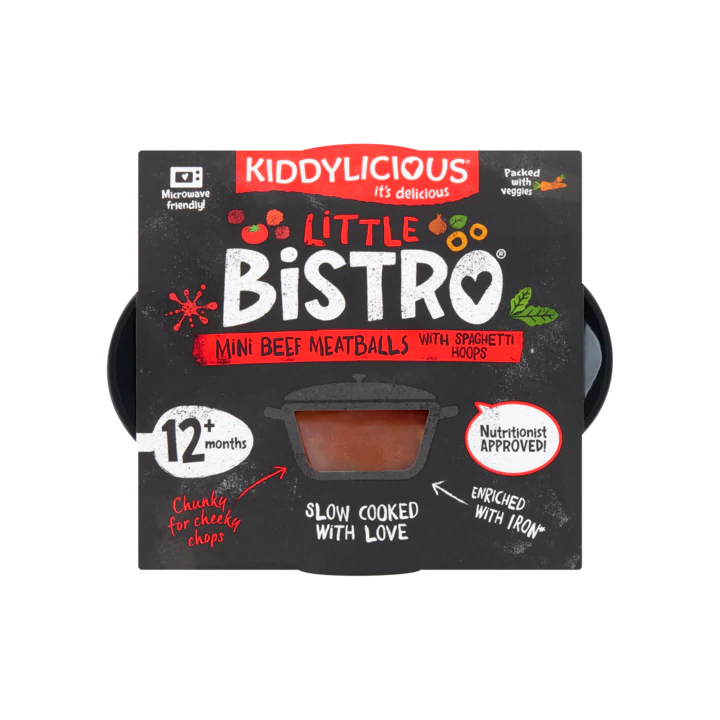 Kiddylicious Little Bistro Mini Gehaktballetjes met Spaghettiringetjes 12+ Maanden
