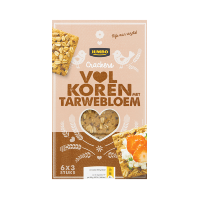 Huismerk Crackers Volkoren met Tarwebloem 18 Stuks