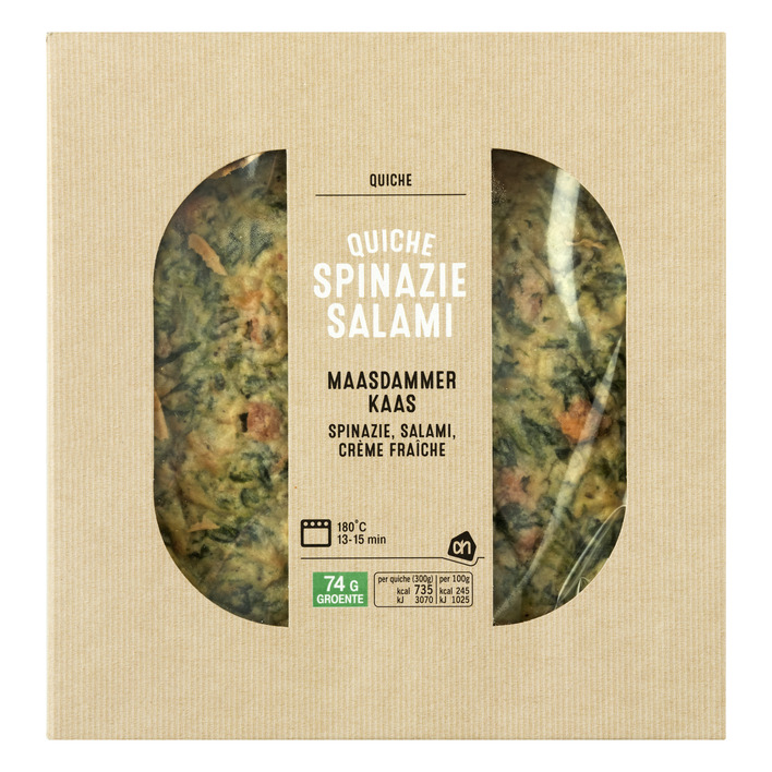 Huismerk Quiche spinazie salami