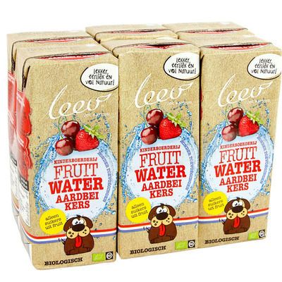 Leev Fruitwater aardbei-kers biologisch