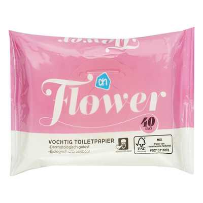 Huismerk Vochtig toiletpapier bloemen