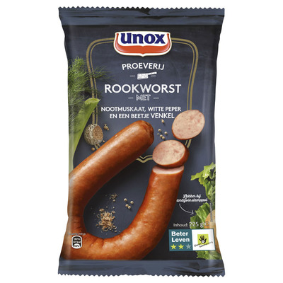 Unox Rookworst proeverij met venkel