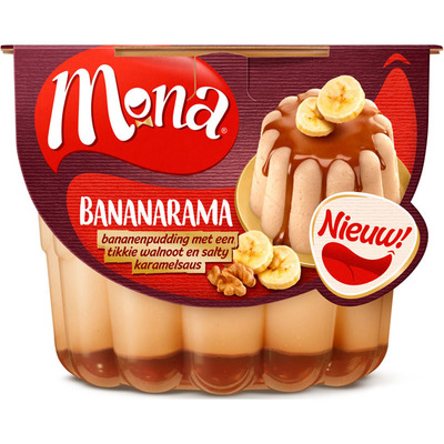 Mona Bananenpudding met walnoot en karamel