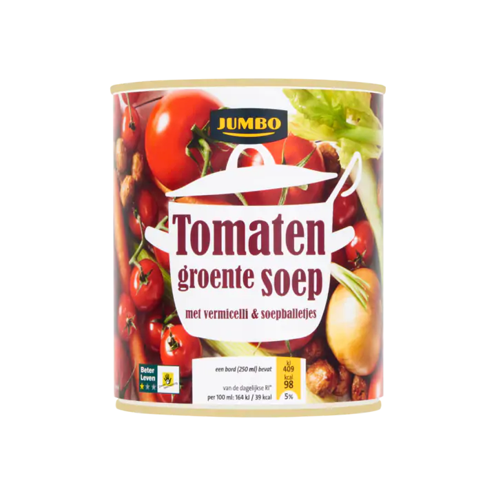 Huismerk Tomaten Groentesoep met Vermicelli & Soepballetjes