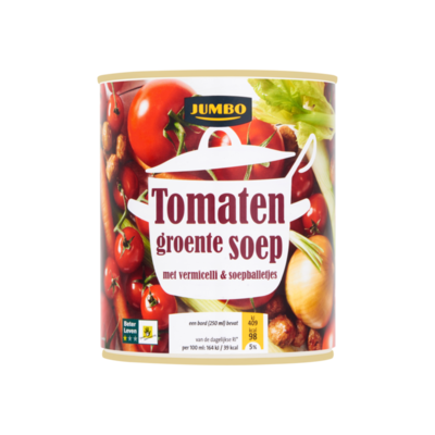 Huismerk Tomaten Groentesoep met Vermicelli & Soepballetjes