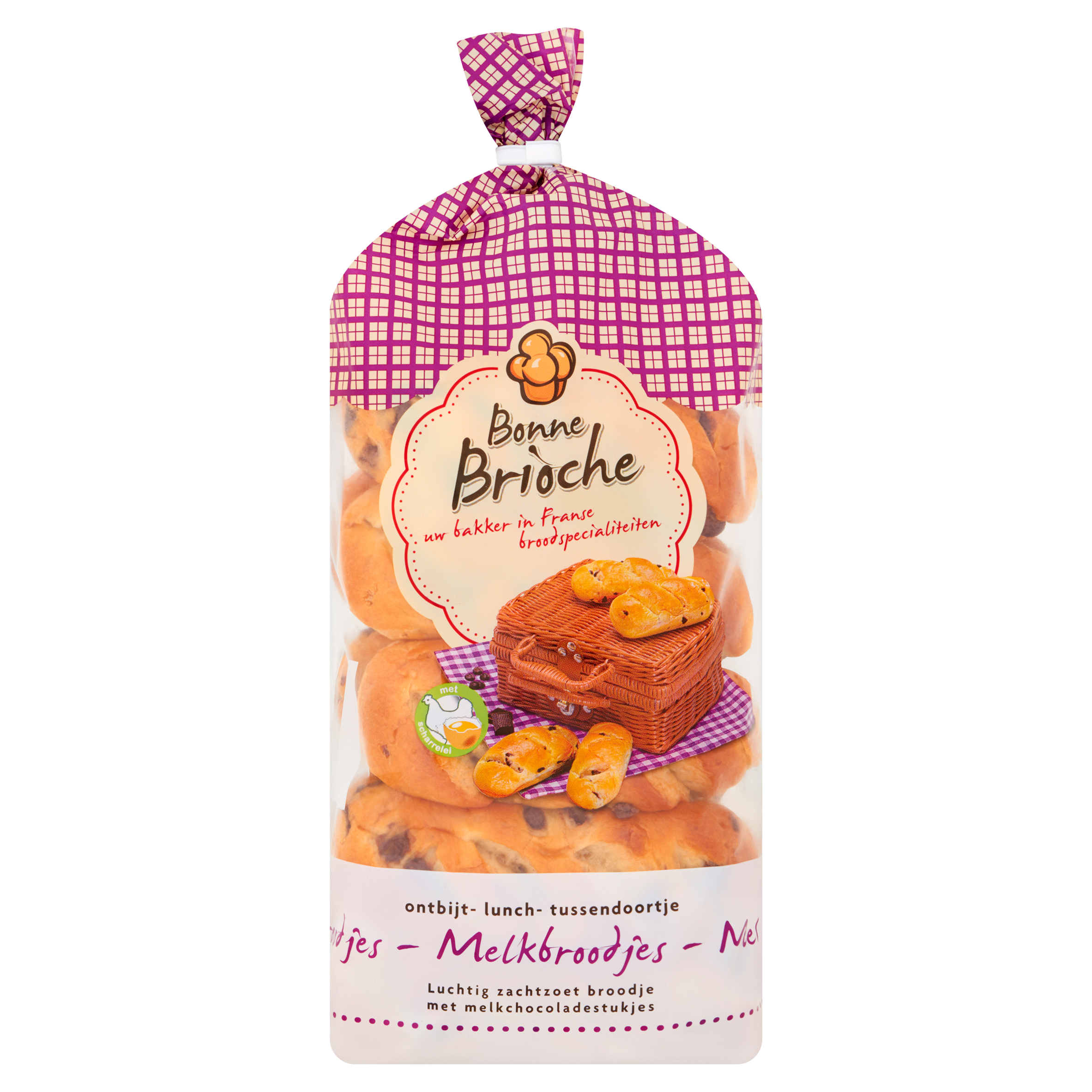 Bonne Brioche Melkbroodjes met Chocoladestukjes 10 x 35 g