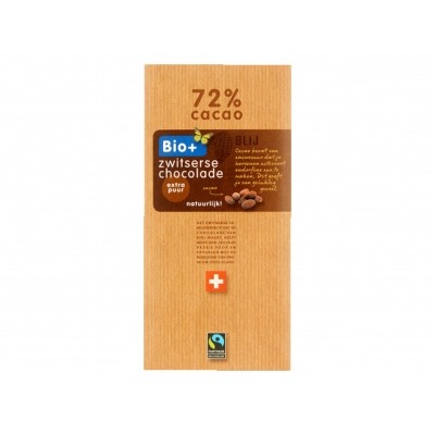 Bio+ Chocoladereep Zwitsers puur