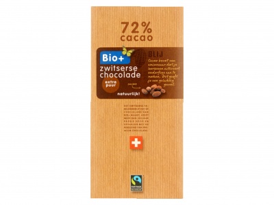 Bio+ Chocoladereep Zwitsers puur