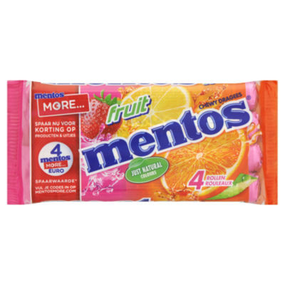 Mentos fruit natural 4-pack