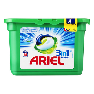Ariel 3in1 pods alpine wasmiddel capsules