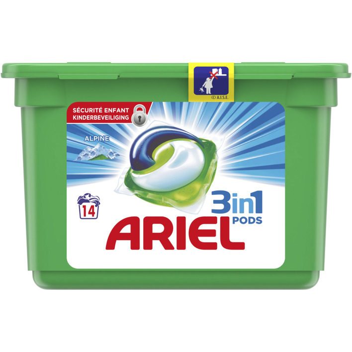 Ariel 3in1 pods alpine wasmiddel capsules