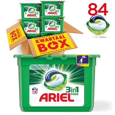 Ariel 3in1 pods regular capsules kwartaalbox 84 wasbeurten