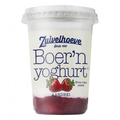Zuivelhoeve Boer'n yoghurt aardbei beker