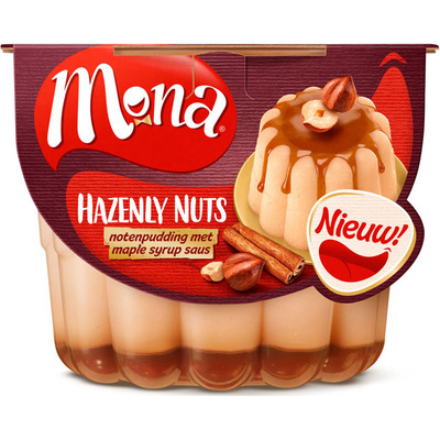 Mona Notenpudding met maple syrup saus
