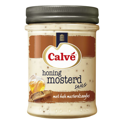Calvé Honing mosterd saus met mosterdzaadjes