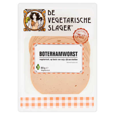 De vegetarische slager Boterhamworst Vegetarisch 80 g