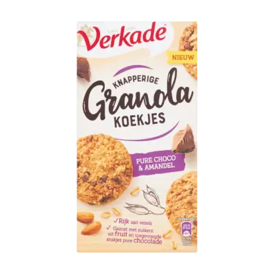 Verkade Knapperige Granola Koekjes Pure Choco & Amandel