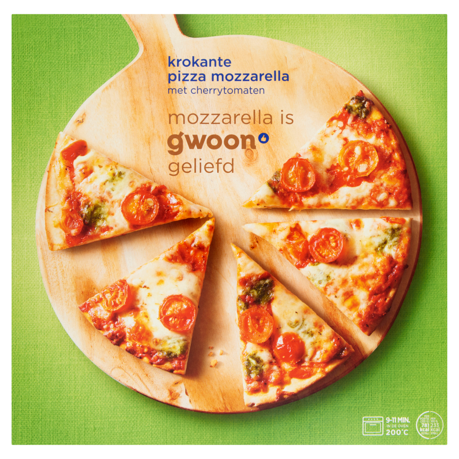 Huismerk Krokante pizza mozzarella