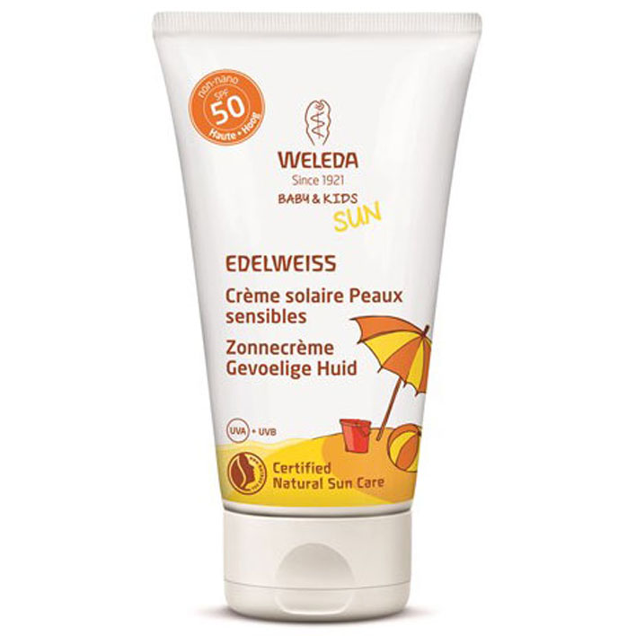 Weleda Edelweiss zonnecrème kids gezicht SPF50