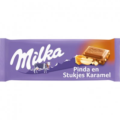 Milka Pinda en stukjes caramel