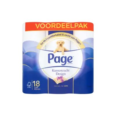Page Toiletpapier Kussenzacht Design Voordeelpak 18 Luxe Rollen