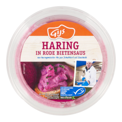 GIJS Haring in rode bietensaus