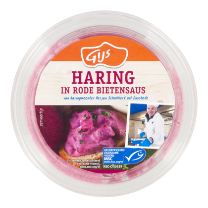 GIJS Haring in rode bietensaus