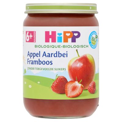 HiPP Biologisch Appel Aardbei Framboos 6+ Maanden 190 g
