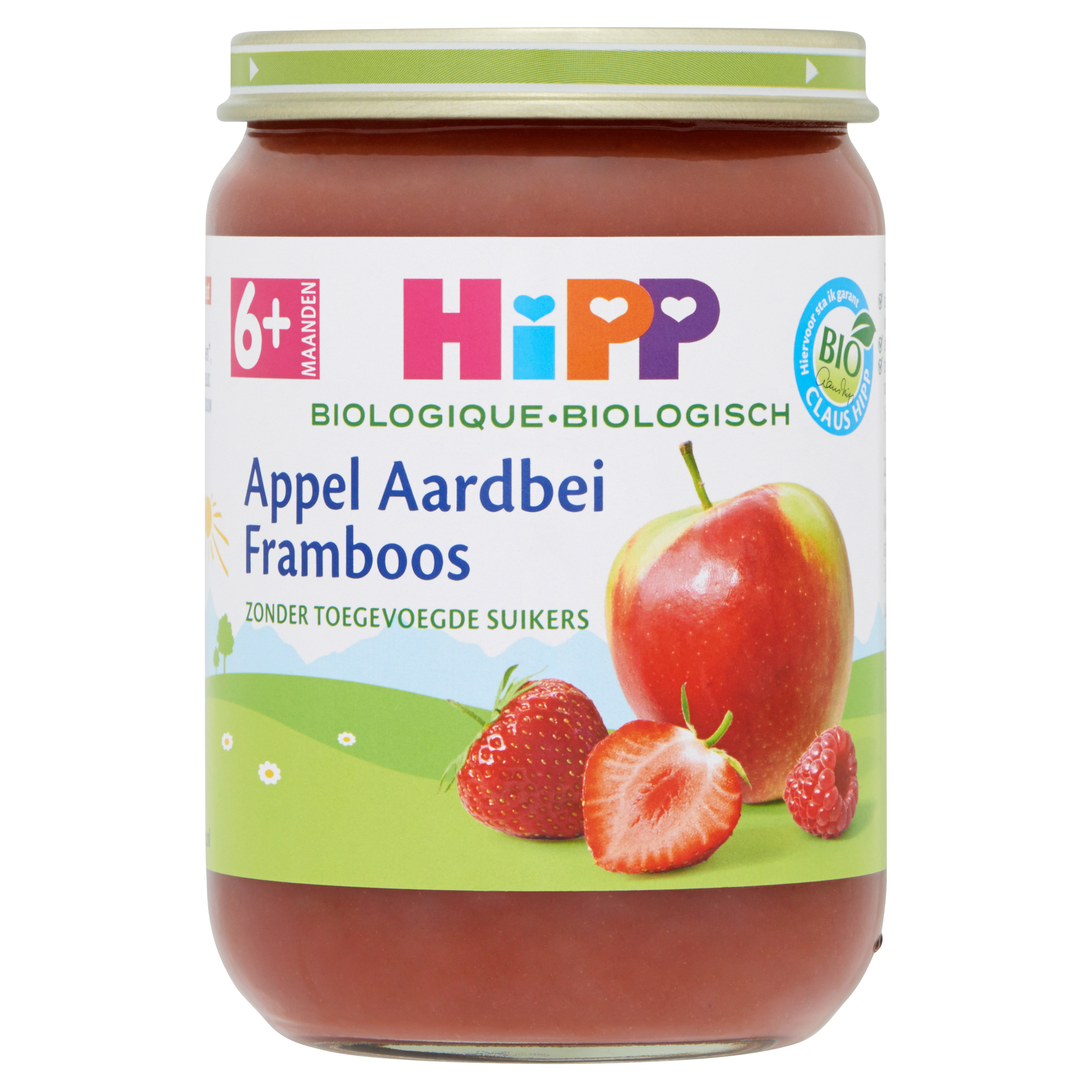 HiPP Biologisch Appel Aardbei Framboos 6+ Maanden 190 g