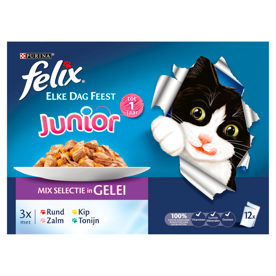 Felix Elke Dag Feest Junior Mix Selectie in Gelei 12 x 100 g
