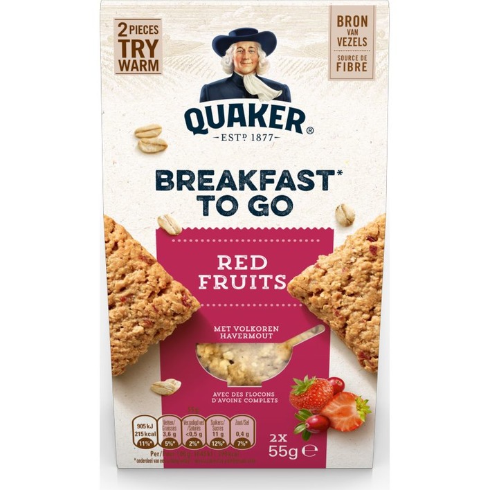 Quaker Havermout koek rood fruit