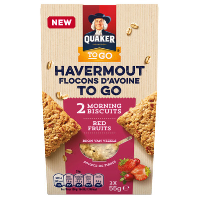 Quaker Havermout koek rood fruit