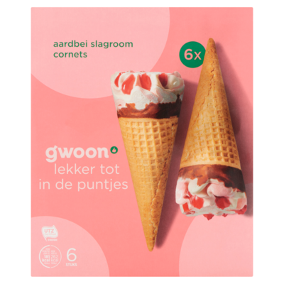 Huismerk Aardbei slagroom cornets