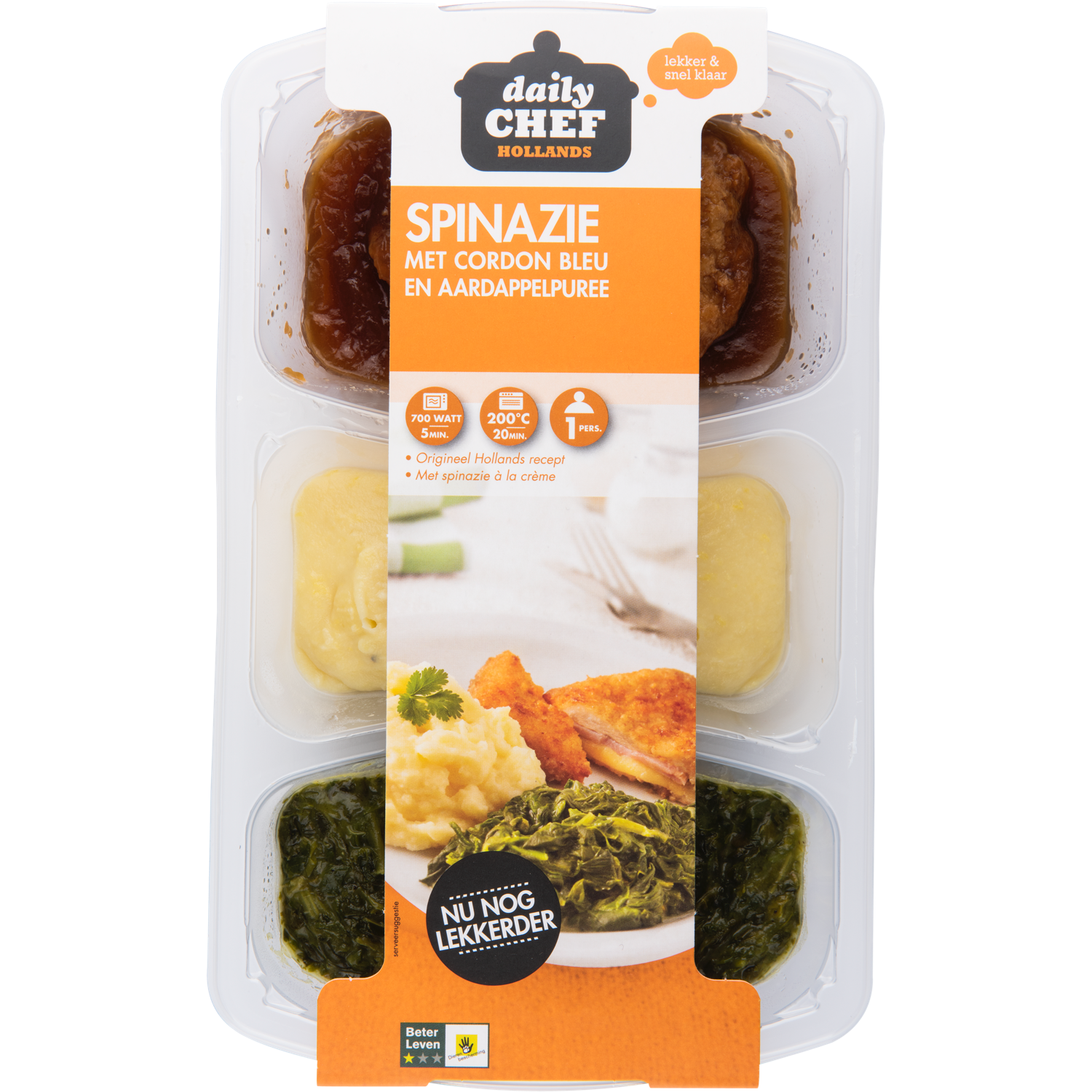 Huismerk Spinazie cordon blue puree