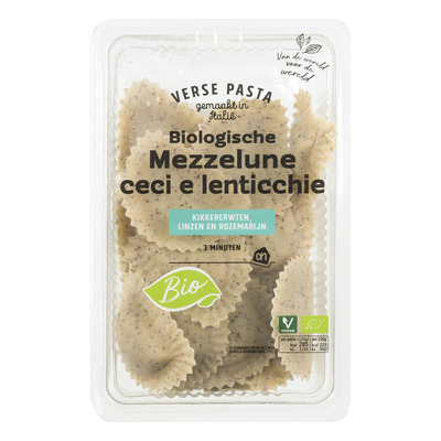Huismerk Biologisch Mezzelune ceci e lenticchie vegan