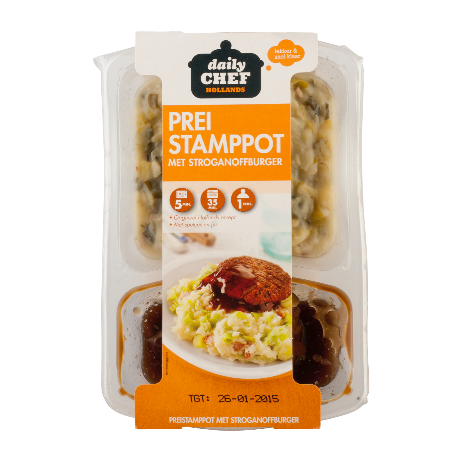 Huismerk Preistamppot hamburger met jus