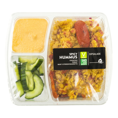 Huismerk Lunchsalade spicy hoemoes